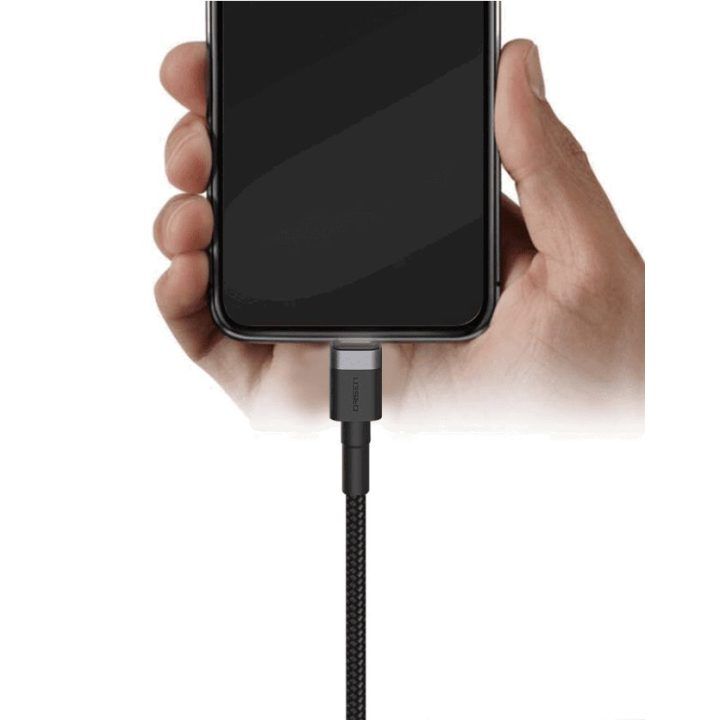 Juodas USB-C į Lightning laidas 3A, 1 m