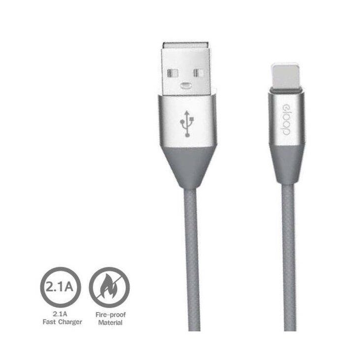 Pilkas USB Type-C duomenų kabelis 2,1 A, 1,2 m