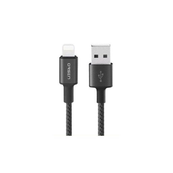 Juodas USB-A į MicroUSB laidas 2,1 A, 1 m