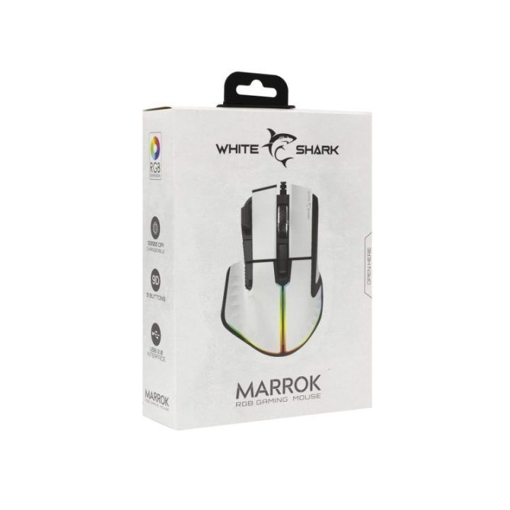 White Shark MARROK GM-9006 balta žaidimų pelė