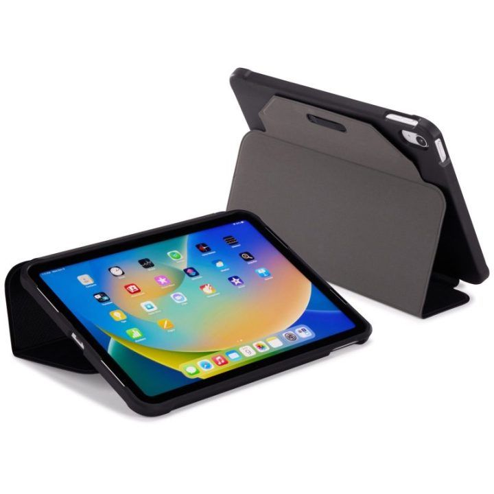 Juodas iPad 10.9 dėklas su stovu