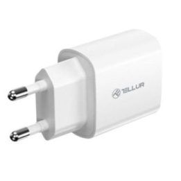 20 W USB-C PD sieninis įkroviklis Tellur, baltas
