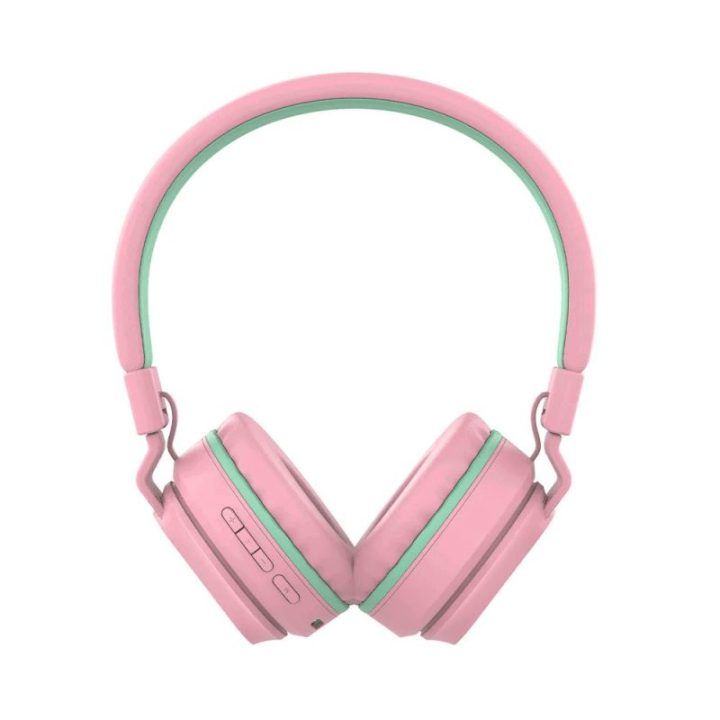 Rožinės vaikiškos „Bluetooth“ ausinės „Tellur Buddy“