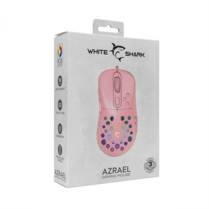 White Shark Azrael GM-5013 žaidimų pelė, rožinė