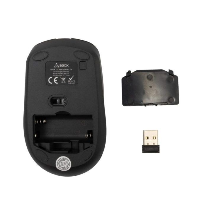 Juoda belaidė 4D optinė pelė Sbox WM-837