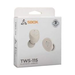 Belaidės į ausį įdedamos ausinės Sbox EB-TWS115, beige
