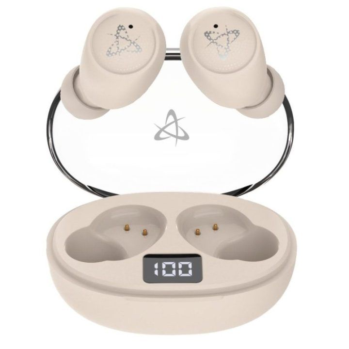 Belaidės į ausį įdedamos ausinės Sbox EB-TWS115, beige