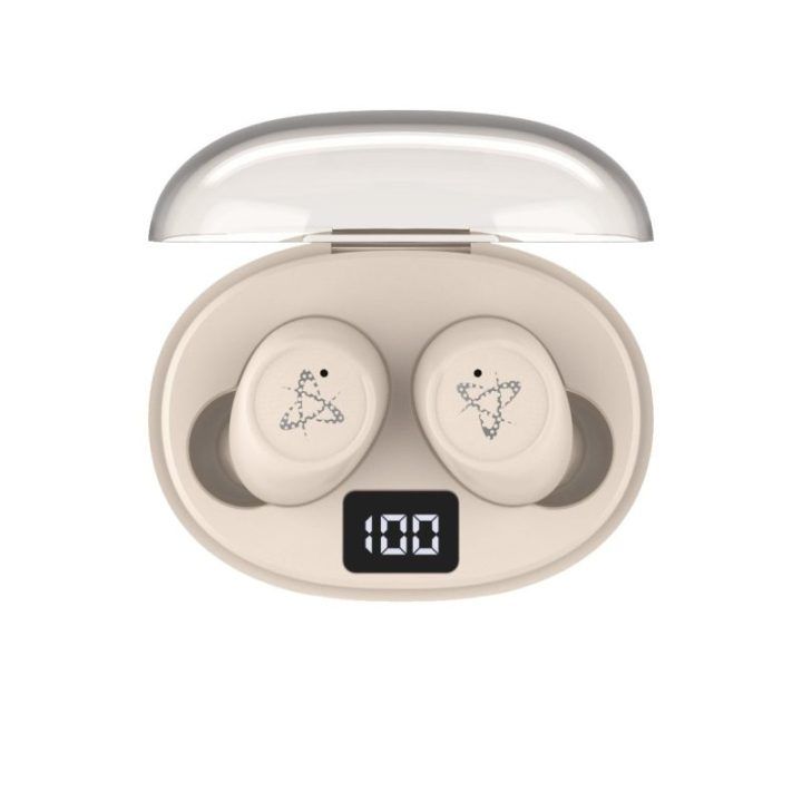 Belaidės į ausį įdedamos ausinės Sbox EB-TWS115, beige