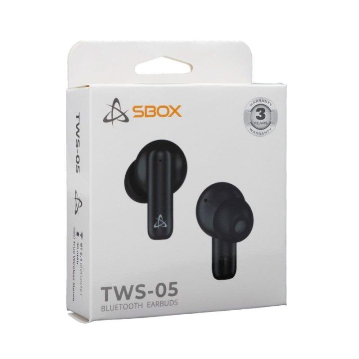 Juodos belaidės ausinės Sbox EB-TWS05