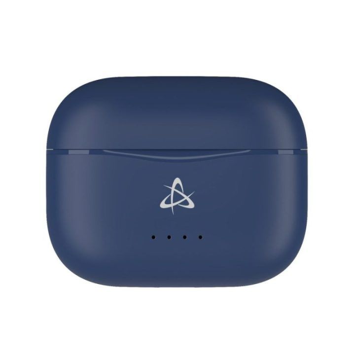 Mėlynos Bluetooth į ausį dedamos ausinės