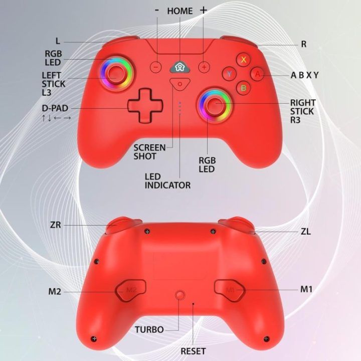 Raudonas belaidis žaidimų valdiklis „Switch“