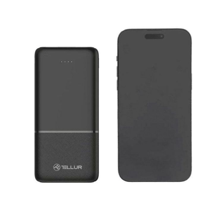 Juodas 10000 mAh išorinis akumuliatorius