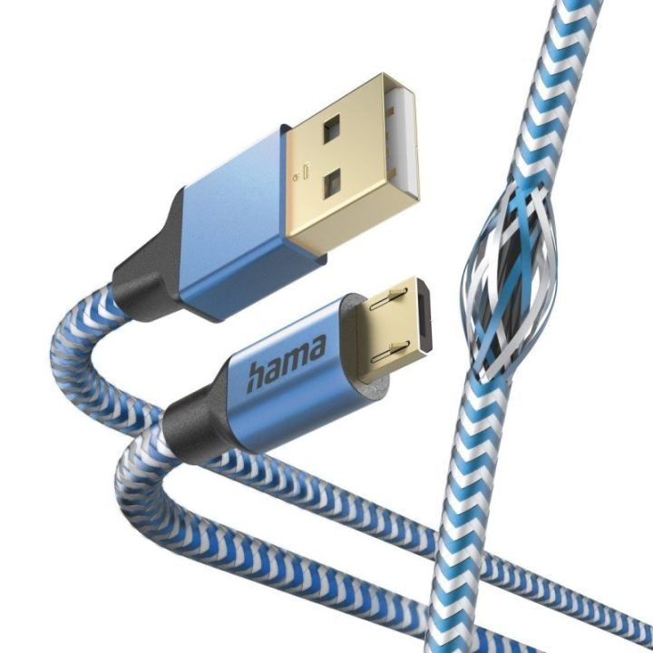 Mėlynas USB-A į Micro-USB įkrovimo laidas, 1,5 m