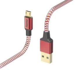 Raudonas atspindintis USB-A–Micro-USB įkrovimo laidas 1,5 m