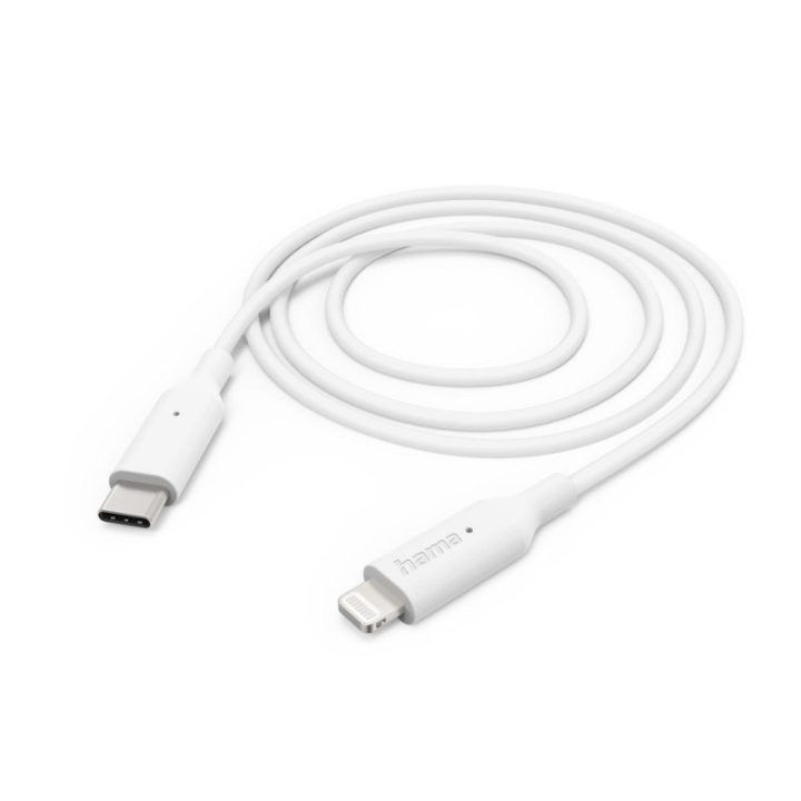 USB-C į Lightning įkrovimo laidas Hama, 1 m, baltas