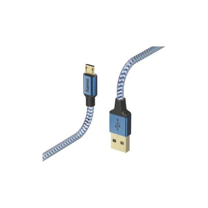 USB laidas USB A–Micro-USB B, 1,5 m, mėlynas