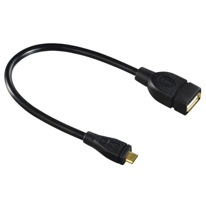 OTG mikro USB į USB adapterio laidas 15 cm, juodas