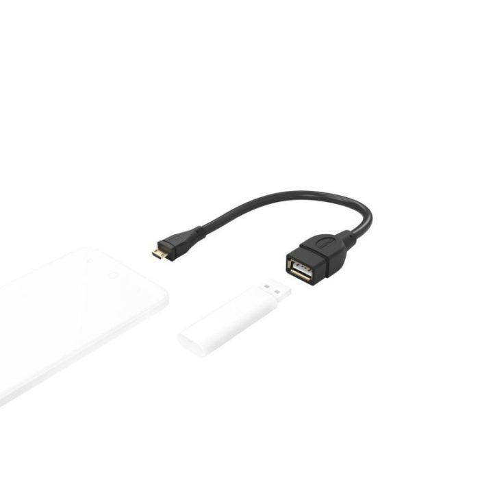 OTG mikro USB į USB adapterio laidas 15 cm, juodas