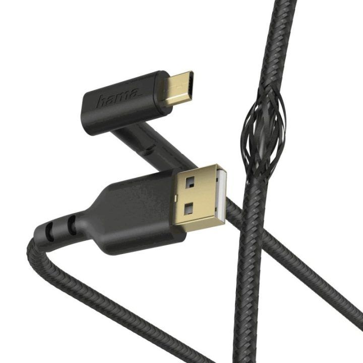 Micro-USB įkrovimo ir duomenų kabelis 1,5 m, juodas