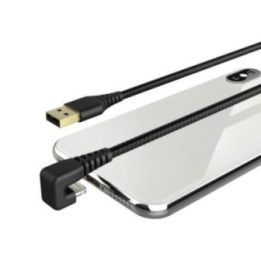 Juodas USB-A–Lightning įkrovimo ir duomenų kabelis, 1,5 m