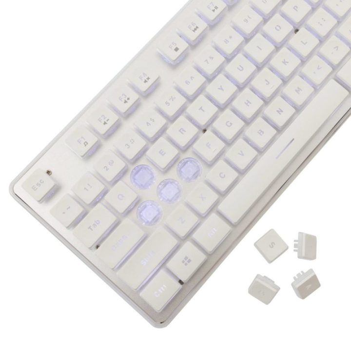 Balta žaidimų klaviatūra White Shark Tachi US