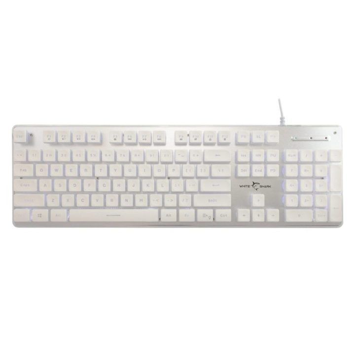 Balta žaidimų klaviatūra White Shark Tachi US