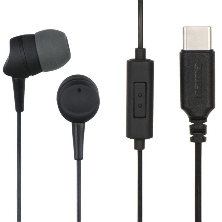 Hama USB-C ausinės su mikrofonu, juodos