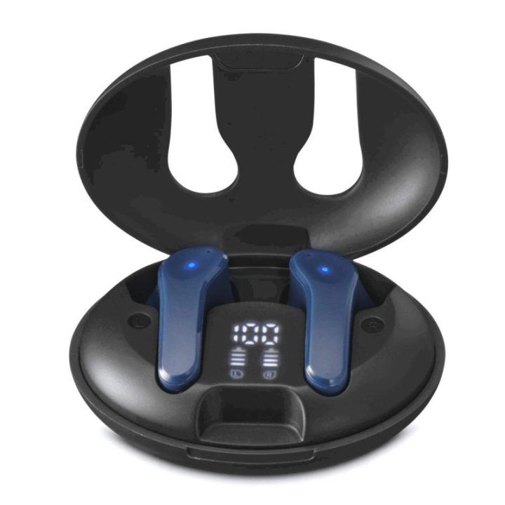 Bluetooth ausinės su įkrovimo dėklu, juodos