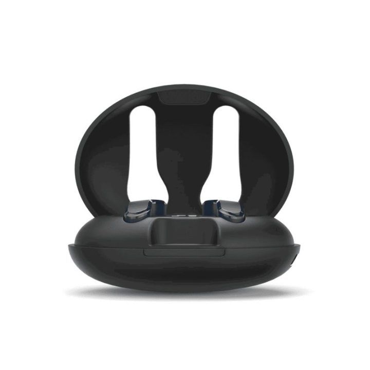 Bluetooth ausinės su įkrovimo dėklu, juodos