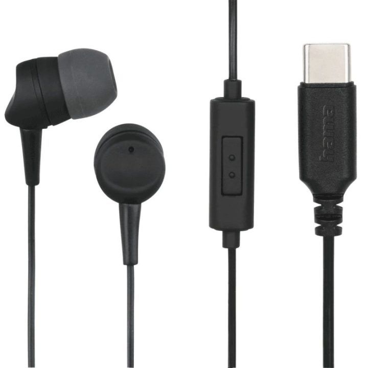 Hama Sea II juodos USB-C į ausis įdedamos ausinės