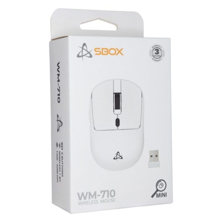 Balta belaidė pelė SBOX WM-710