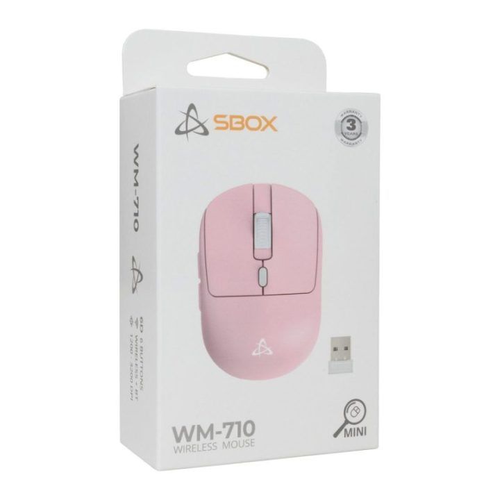 Rožinė belaidė pelė Sbox WM-710