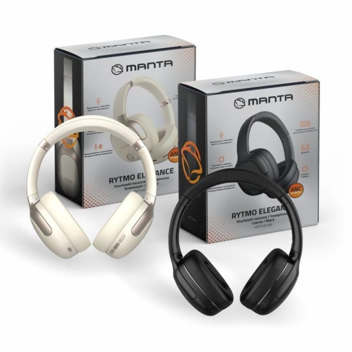 Belaidės ausinės su hibridiniu ANC Manta HDP1001BK Rytmo Elegance Black