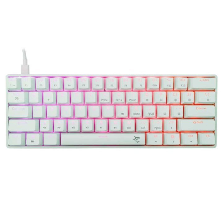 Mechaninė žaidimų klaviatūra White Shark Shinobi 2, raudoni jungikliai, balta, US išdėstymas