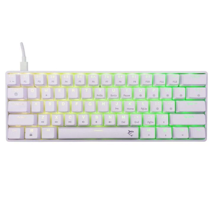 White Shark Shinobi 2 mechaninė žaidimų klaviatūra, balta, su Brown jungikliais