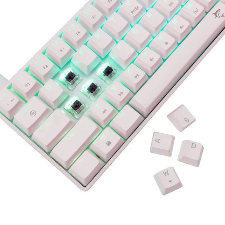 White Shark Shinobi 2 mechaninė žaidimų klaviatūra, balta, su Brown jungikliais
