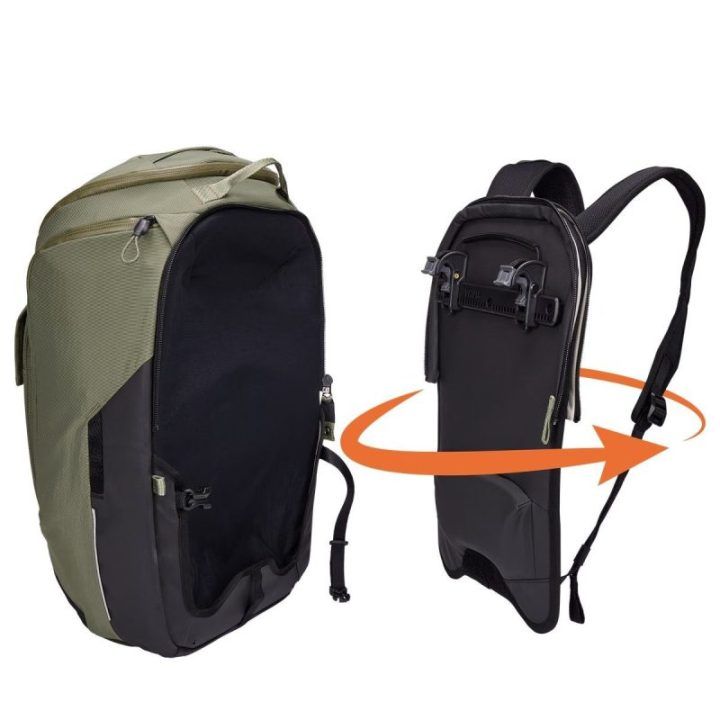 Dviračio krepšys-kuprinė Thule Paramount Hybrid 26 l, šviesiai žalias
