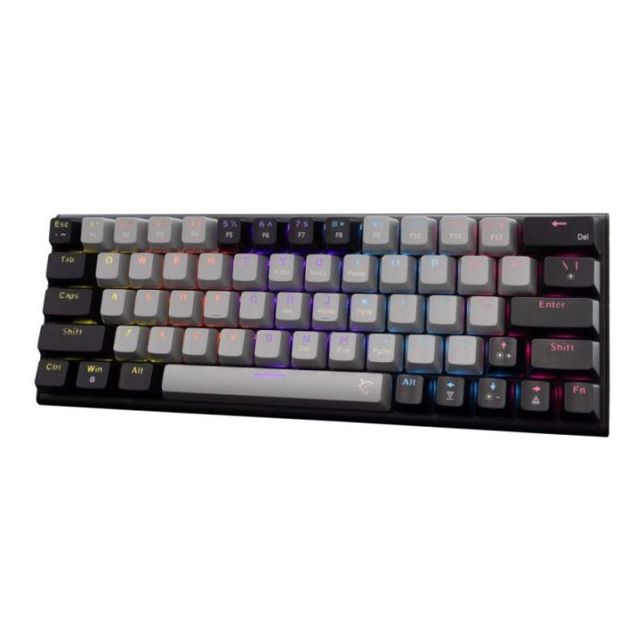 Kompaktiška 63 klavišų žaidimų klaviatūra White Shark Wakizashi 2, pilka ir juoda