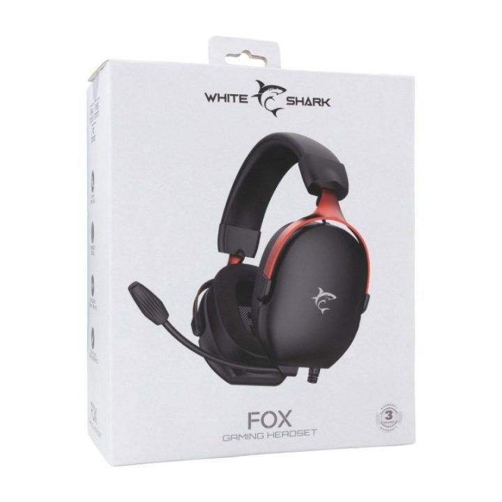 Žaidimų ausinės White Shark Fox Black