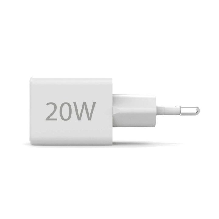 Greitas įkroviklis USB-C ir USB-A 20 W, baltas