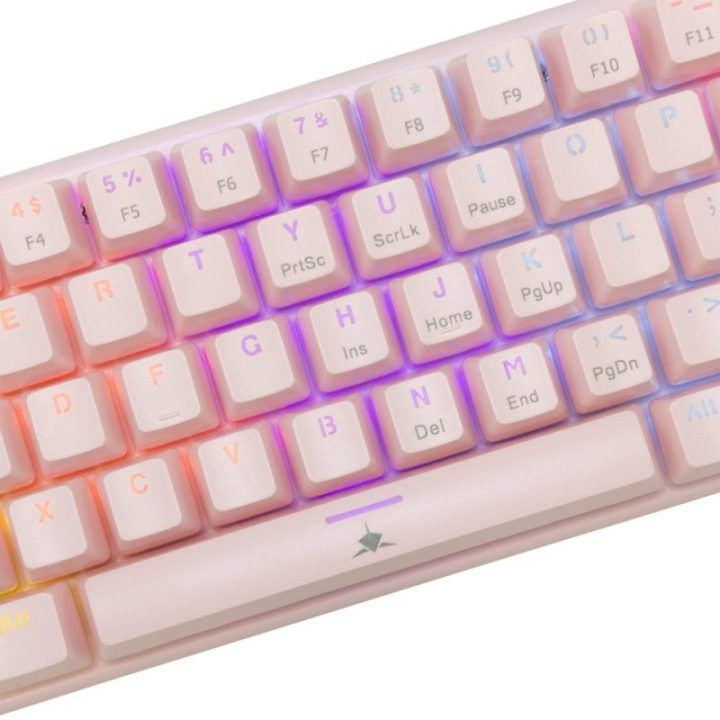 63 klavišų rožinė žaidimų klaviatūra White Shark WAKIZASHI 2