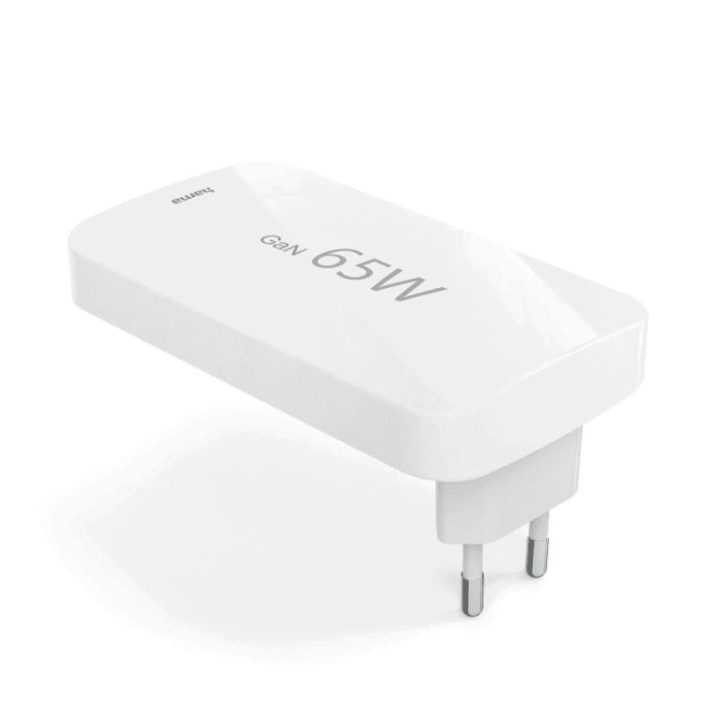 65 W baltas USB-C/USB-A įkroviklis