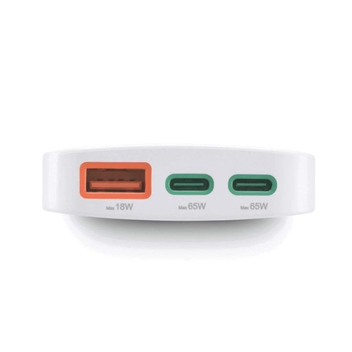 65 W baltas USB-C/USB-A įkroviklis