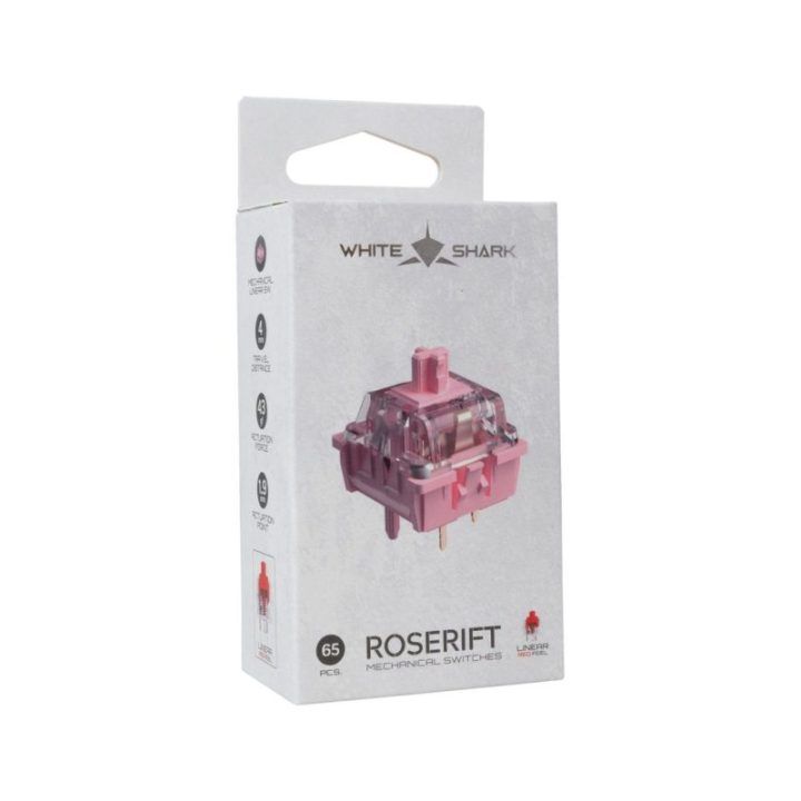 Mechaniniai jungikliai White Shark Roserift, 65 vnt
