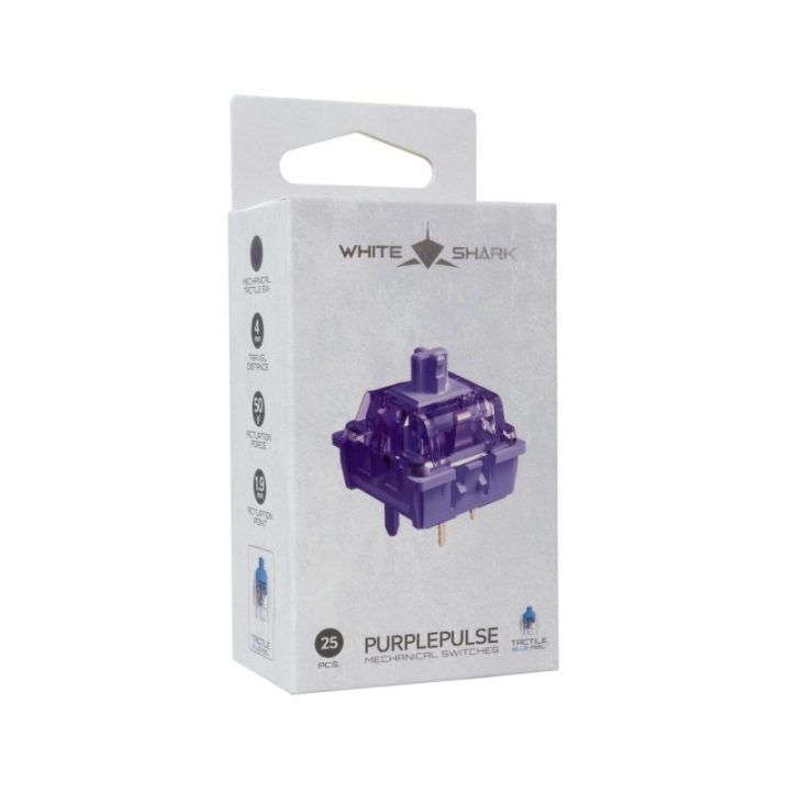 Mechaniniai lytėjimo jungikliai White Shark Purplepulse, 25 vnt