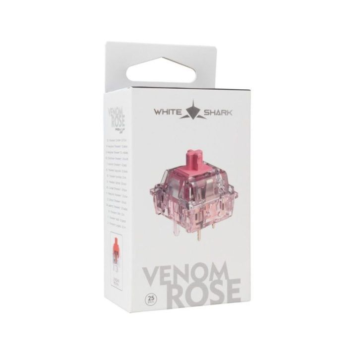 White Shark Venom Rose mechaniniai linijiniai jungikliai, 25 vnt