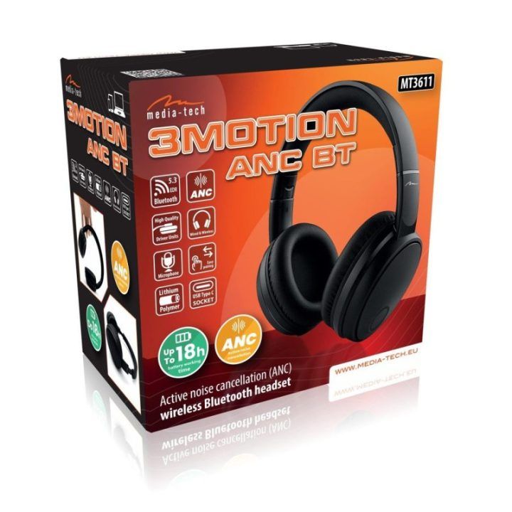 Media-Tech MT3611 3Motion ANC BT belaidės ausinės su ANC