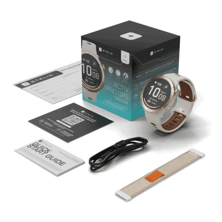 Stelio Activ Pro GPS 46 mm išmanusis laikrodis, auksinis titaninis