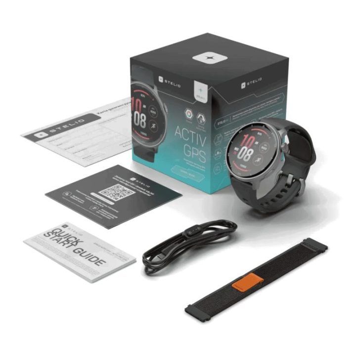 Stelio Activ GPS 46 mm juodas išmanusis laikrodis