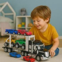 Trinties būdu valdomas automobilių transporteris su 4 automobiliais, 54 cm